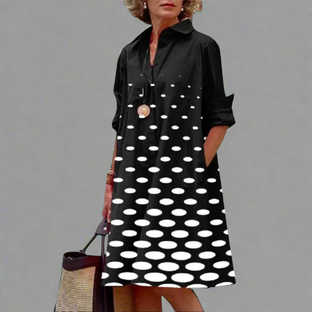 Vega - Robe ample à imprimé pois stylé et unique