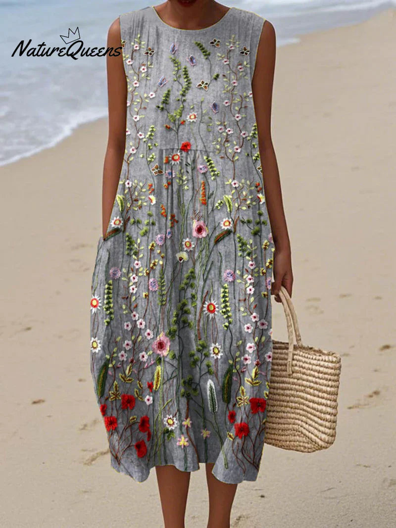Capucine | Robe de campagne brodée