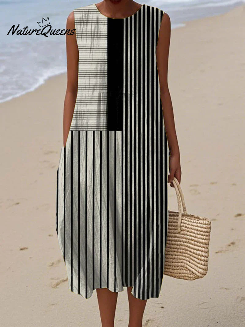 Elise | Robe Lignes Monochromes