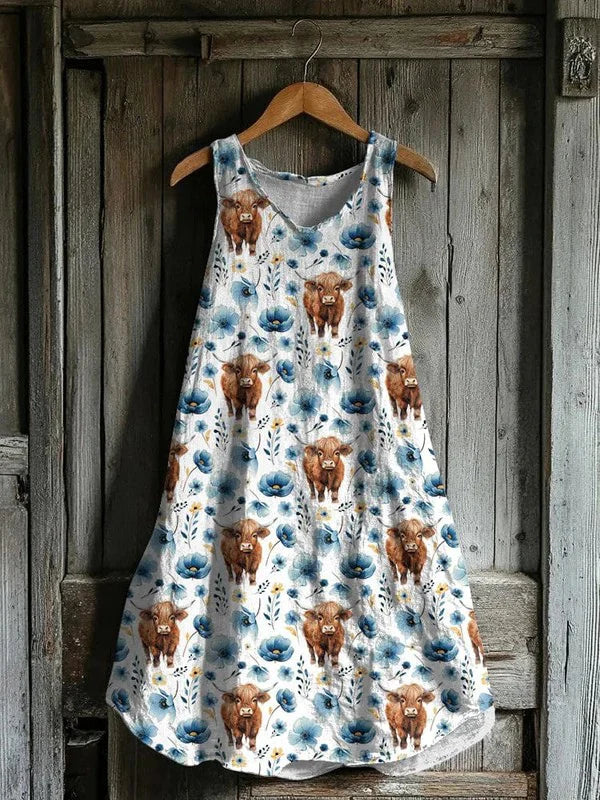 Églantine – Robe avec motif de vache