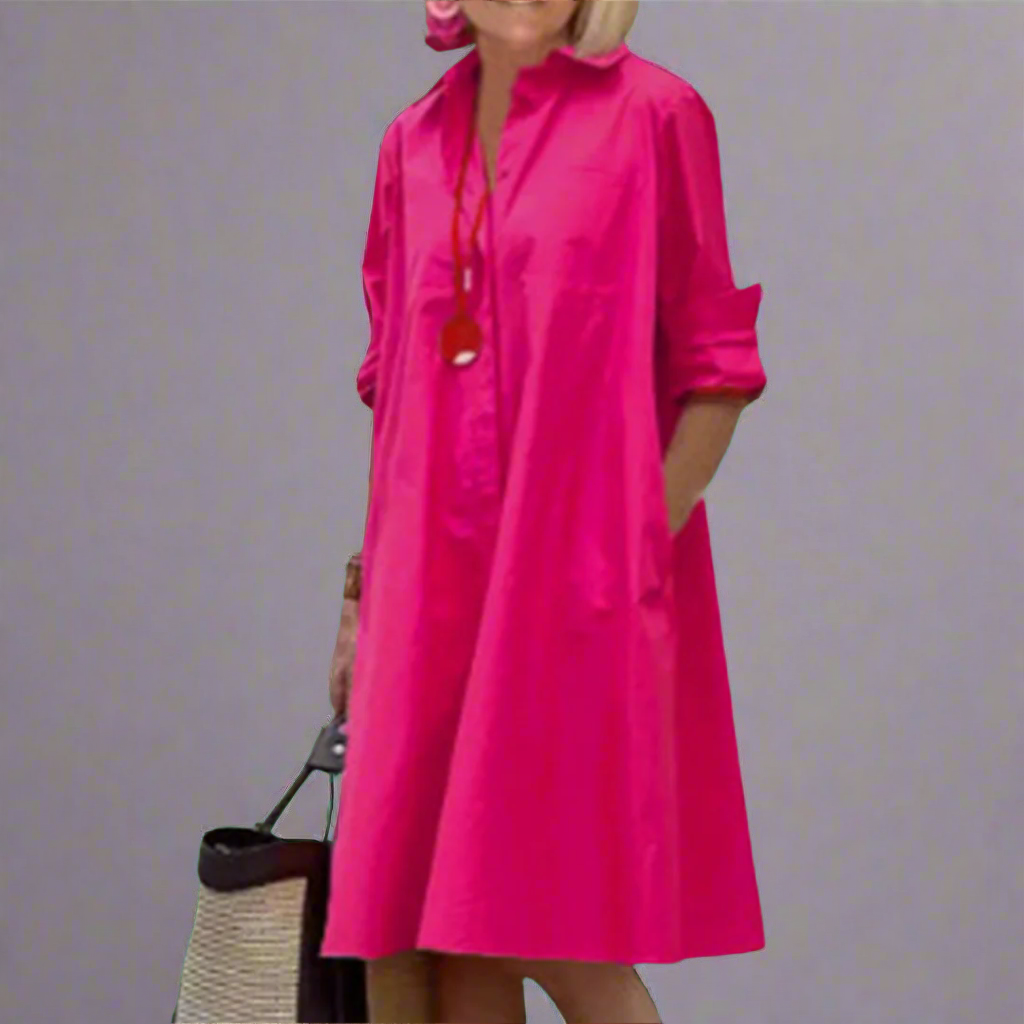 Indigo - Robe Chemise à Manches Longues pour Femmes