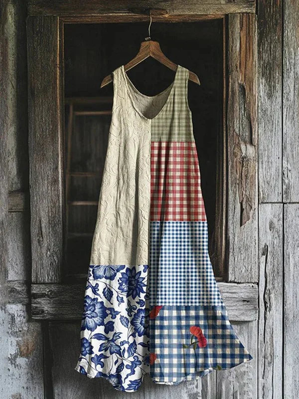 Suzon – Robe sans manches à motif écossais