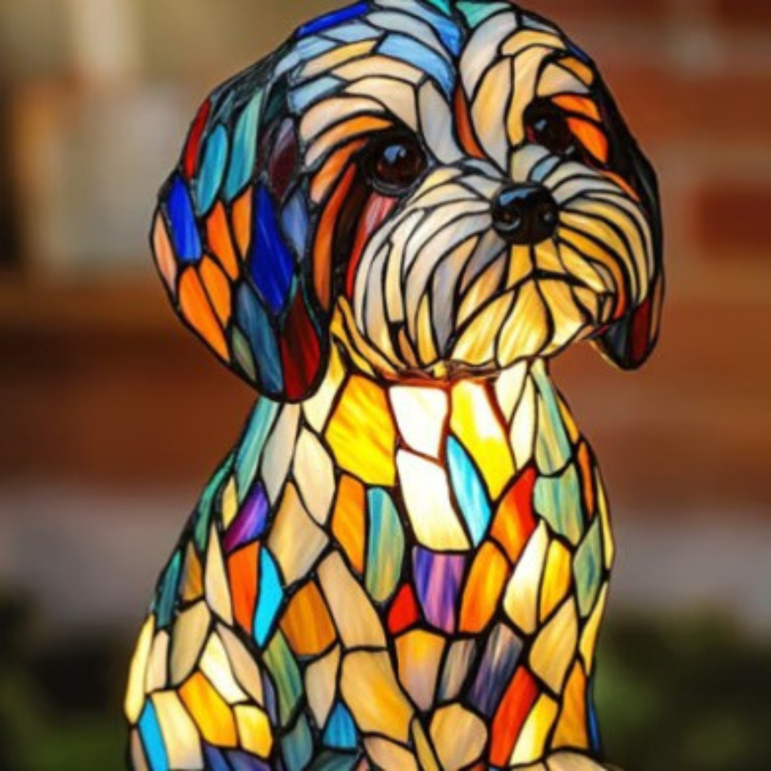 Papouille | Lampe magique pour chiens en verre coloré