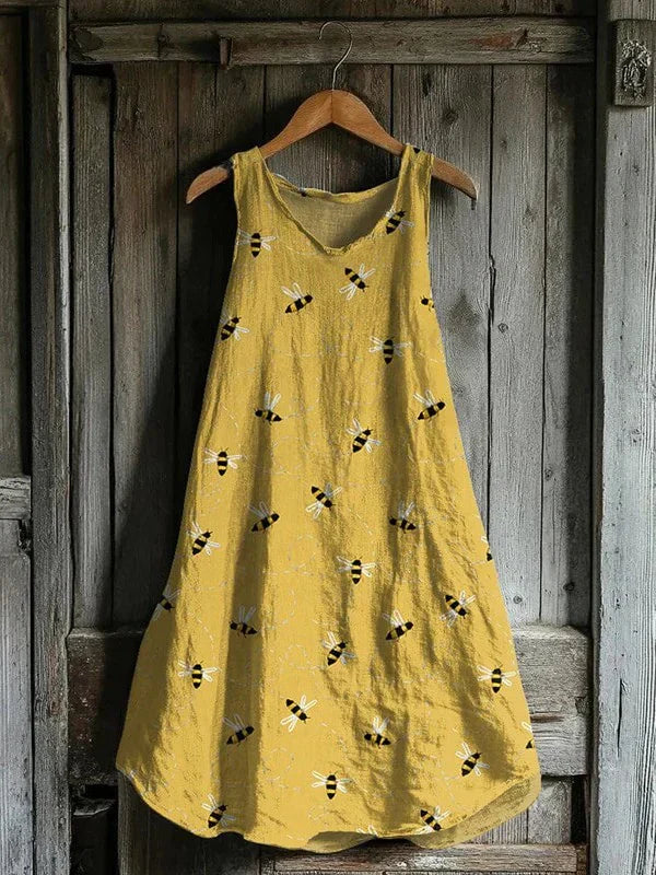 Clémentine – Robe avec motif d'abeilles
