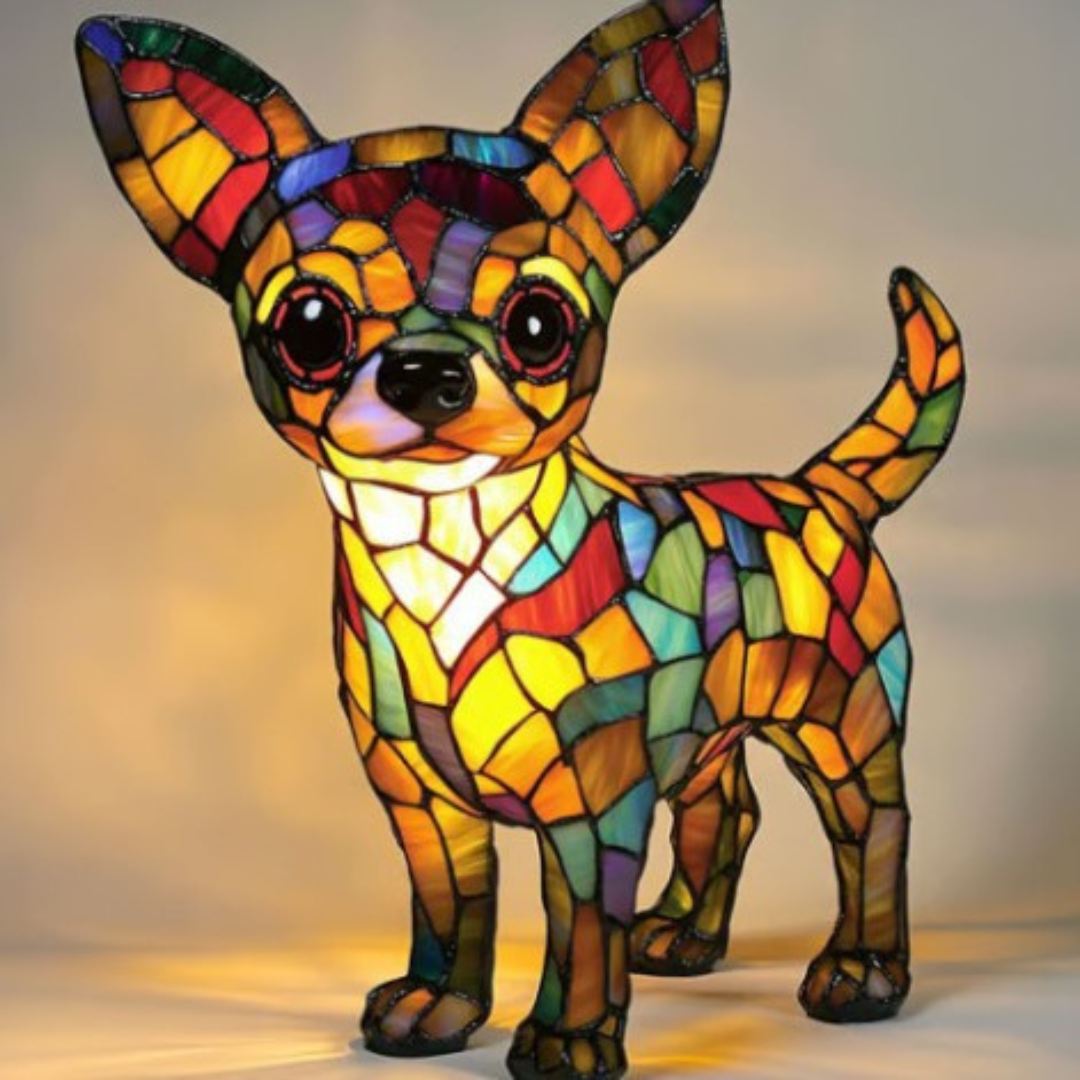 Choupette | Lampe magique pour chiens en verre coloré