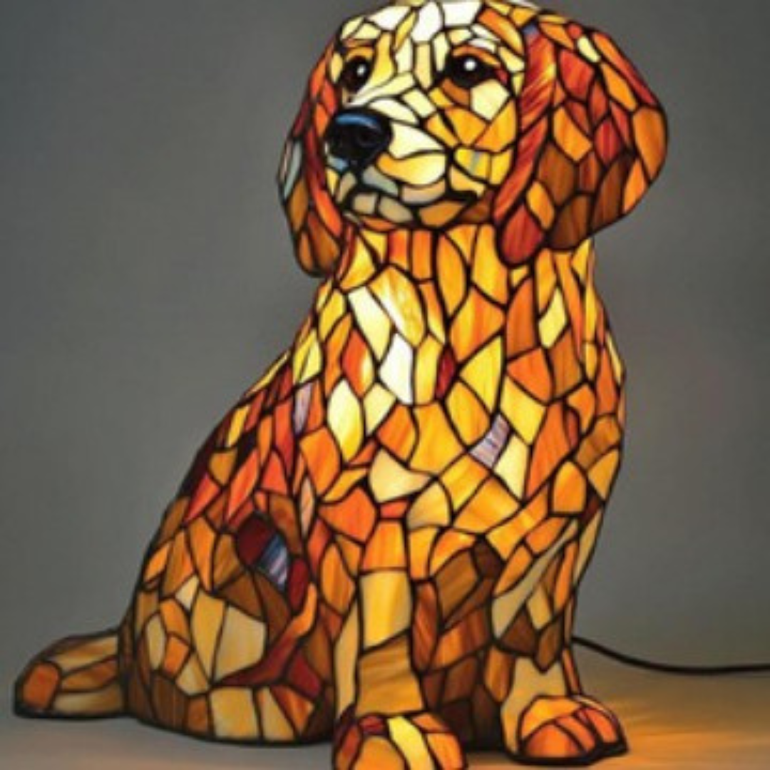 Loulou | Lampe à chien Magisk en verre coloré
