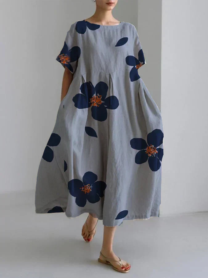 Raffaella – Robe Fluide en Viscose Fleurie