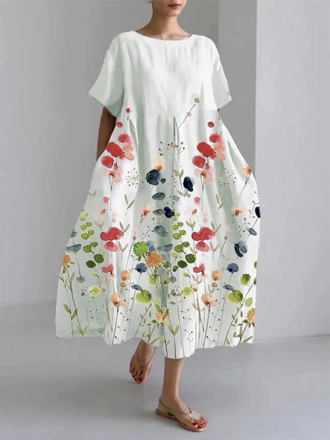 Liliana – Robe Fleurie en Viscose Souple