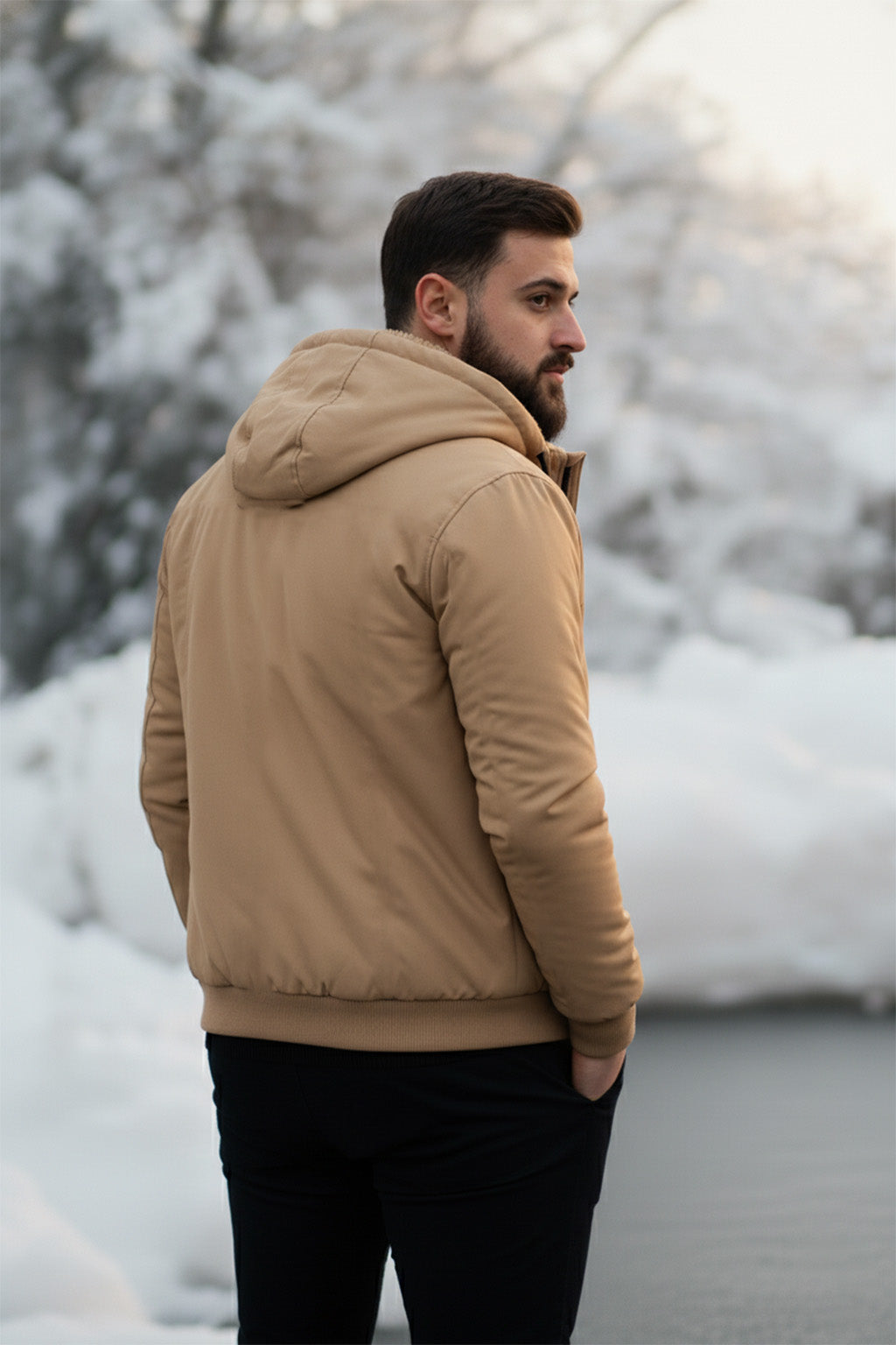 Veste à capuche zippée doublée en sherpa | Théo