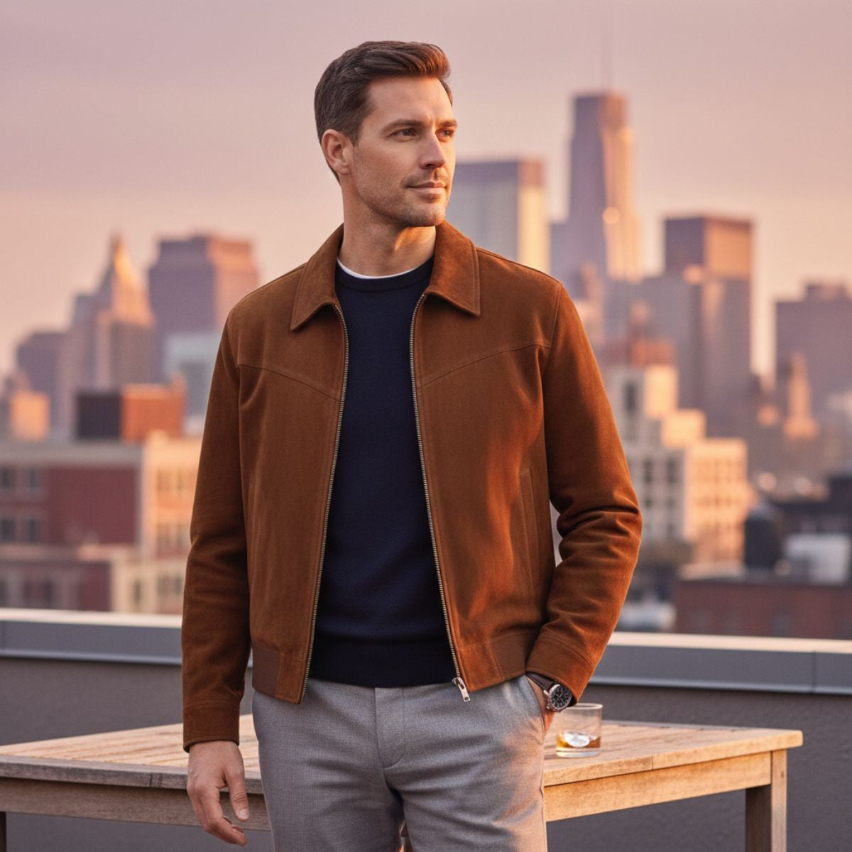 Blouson bomber homme manches longues usage quotidien extérieur