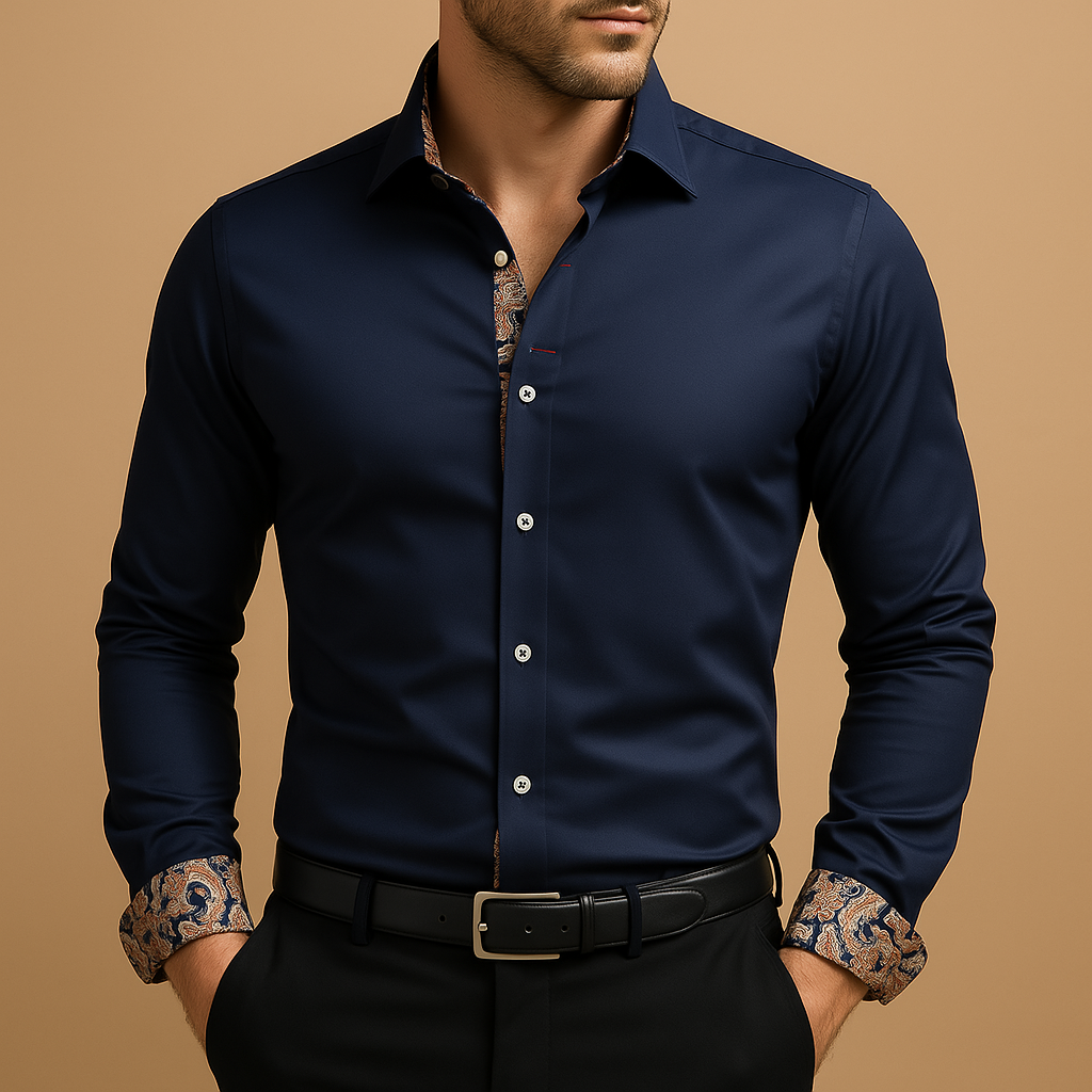 Chemise pour homme | Haut classique à manches longues ajusté