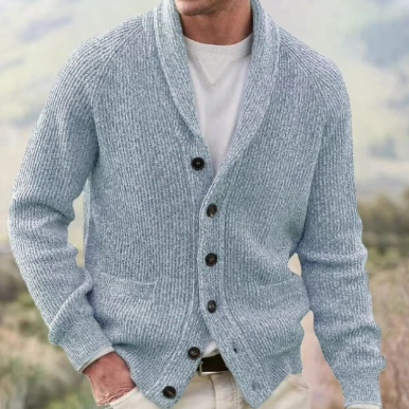 Cardigan boutonné pour homme | Col V tricoté et usage quotidien