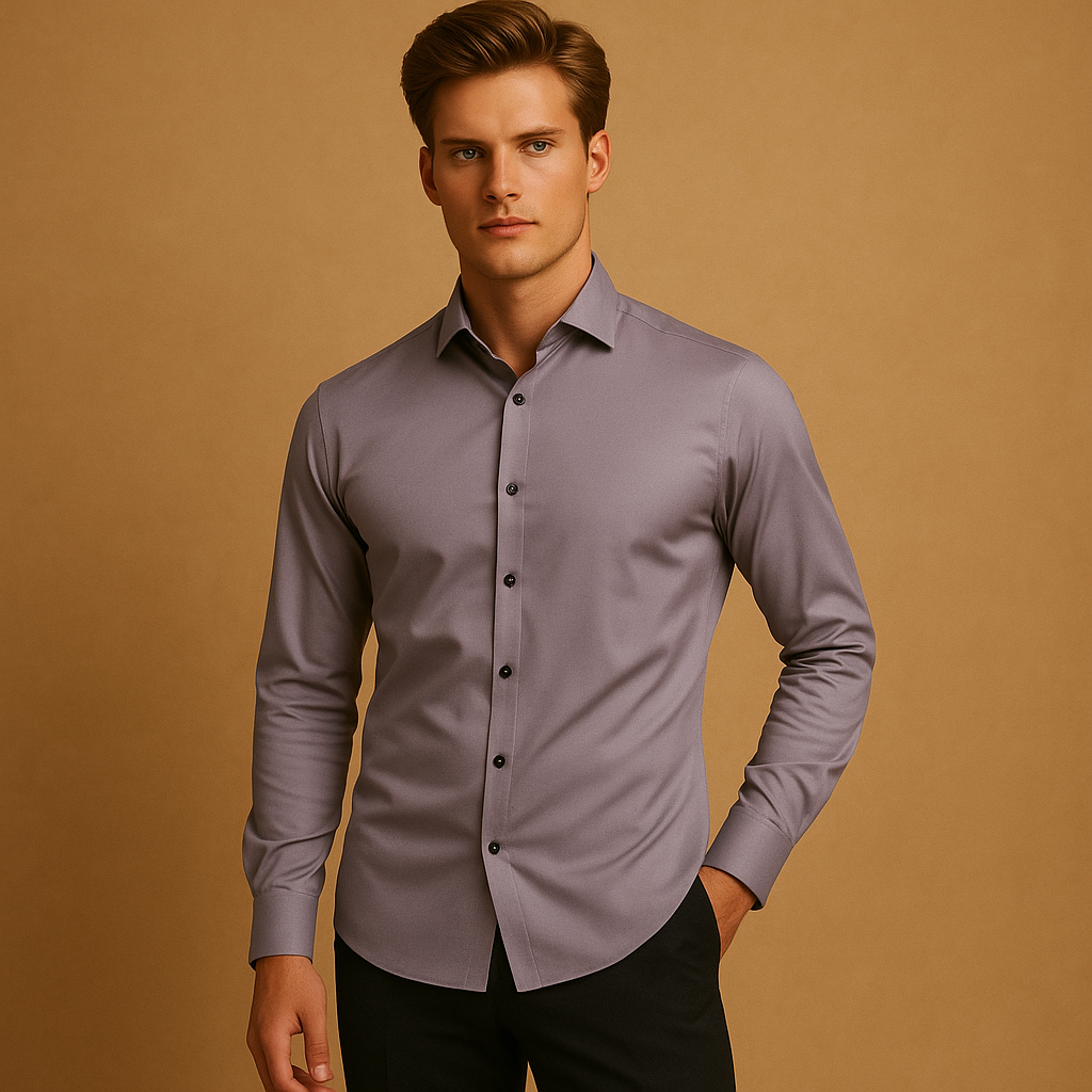Chemise slim pour homme | Haut ajusté à manches longues