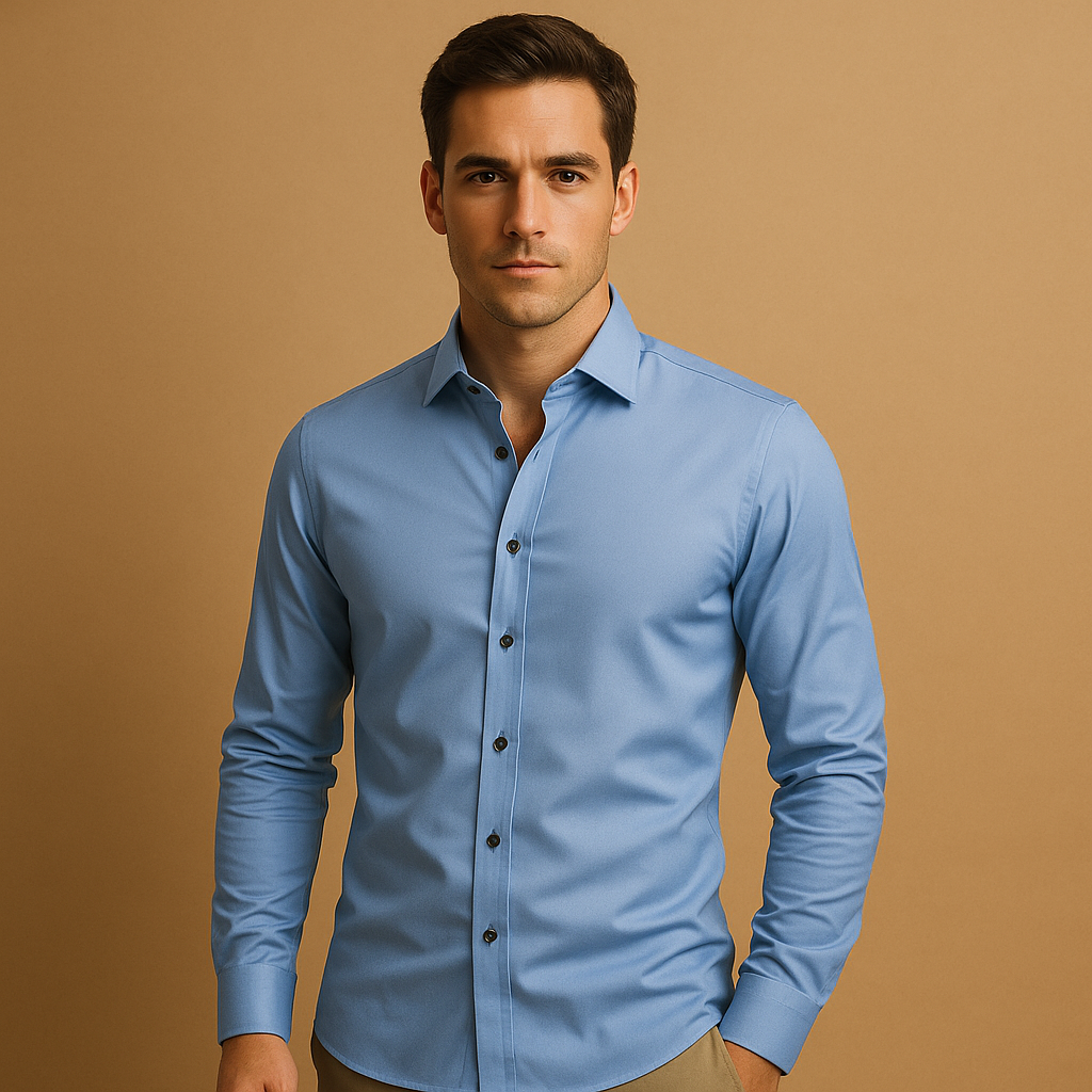 Chemise slim pour homme | Haut ajusté à manches longues