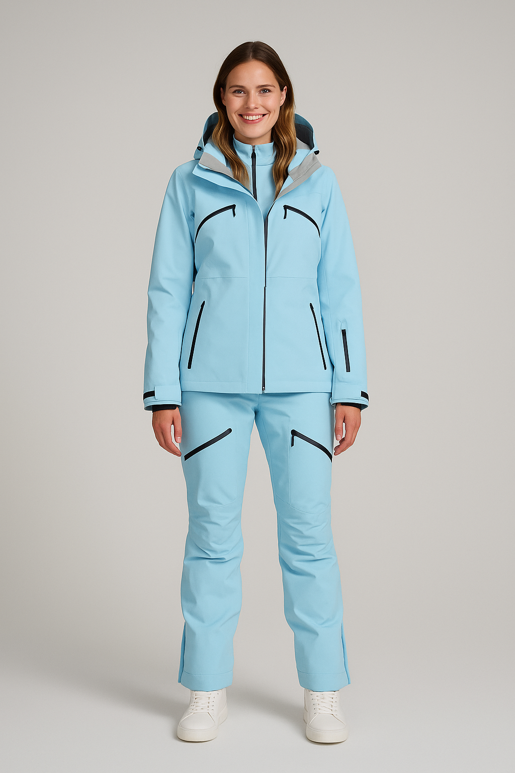 Combinaison ski unisexe deux pièces zippée usage hivernal