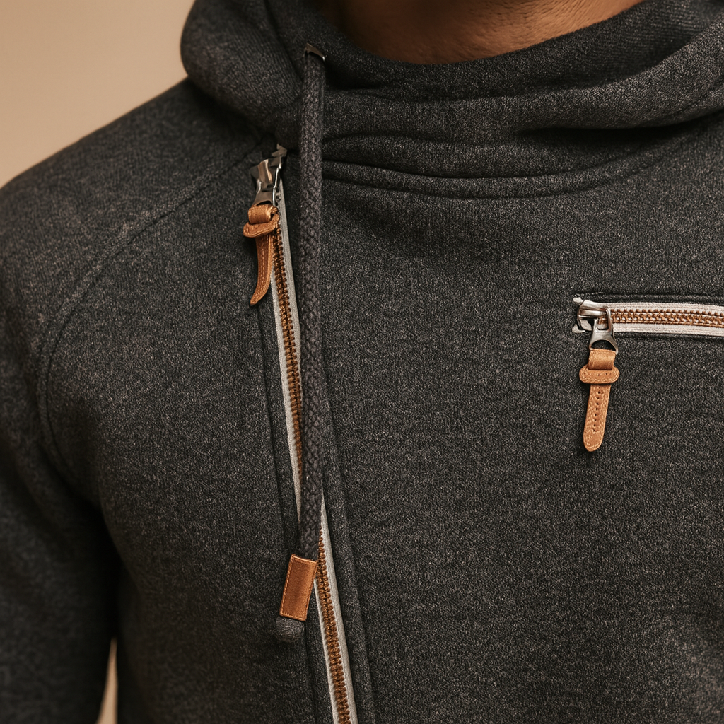 Gilet pour hommes | Gilet à capuche avec fermeture zippée et poches avant