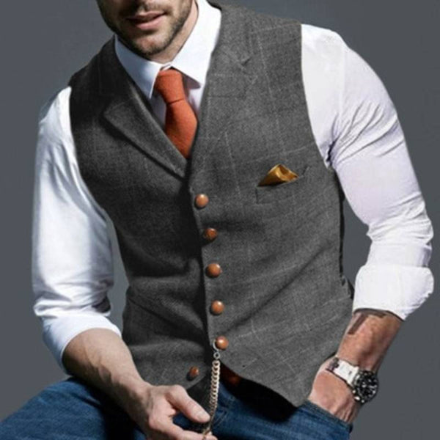 Gilet homme classique à fermeture boutonnée