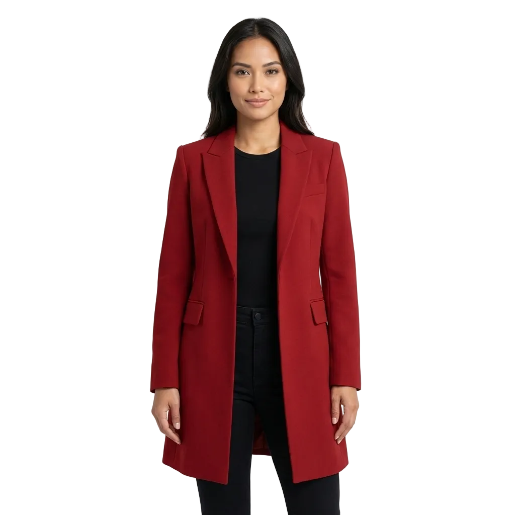 Blazer femme en laine mélangée coupe structurée