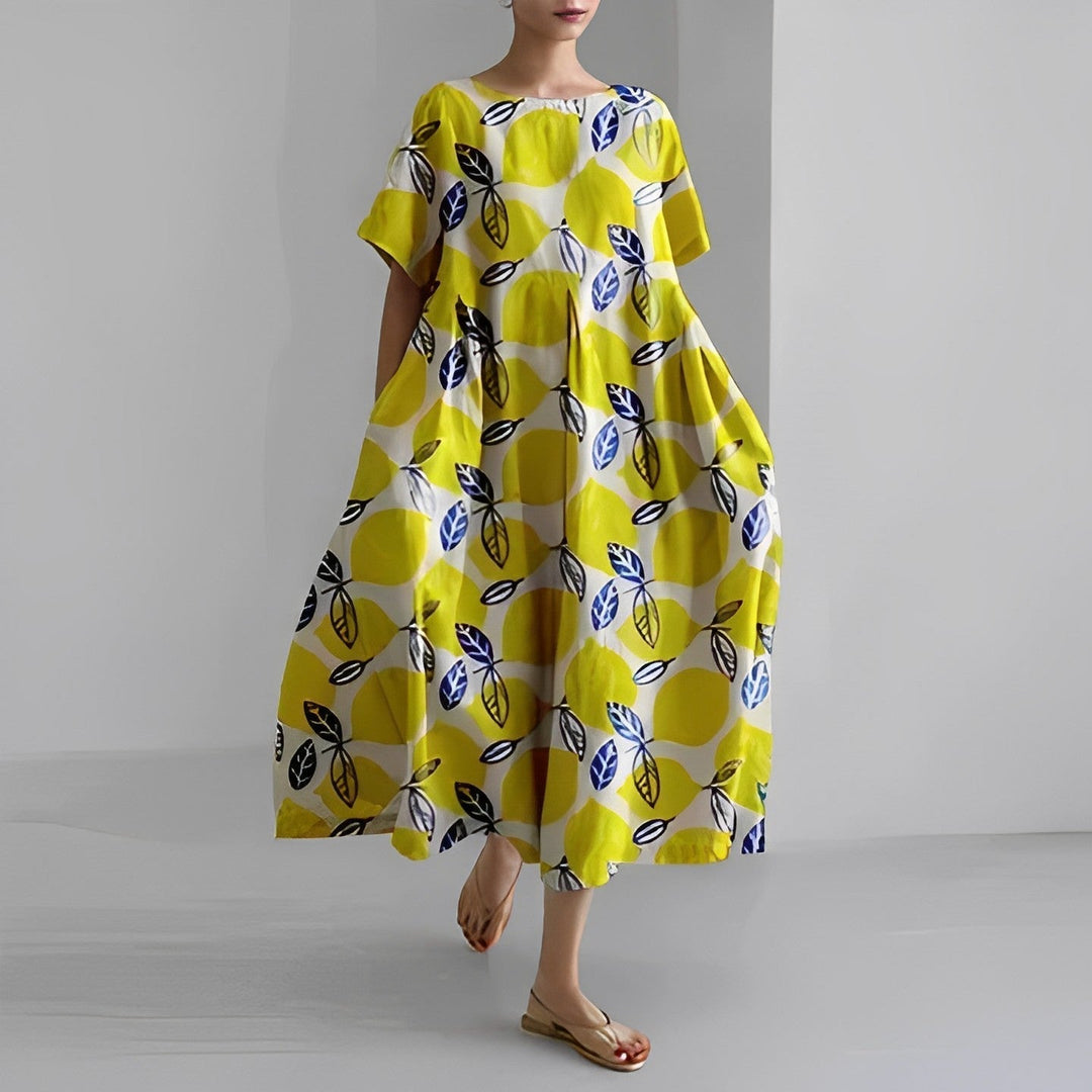 Jasmina – Robe Imprimée en Viscose Joyeuse