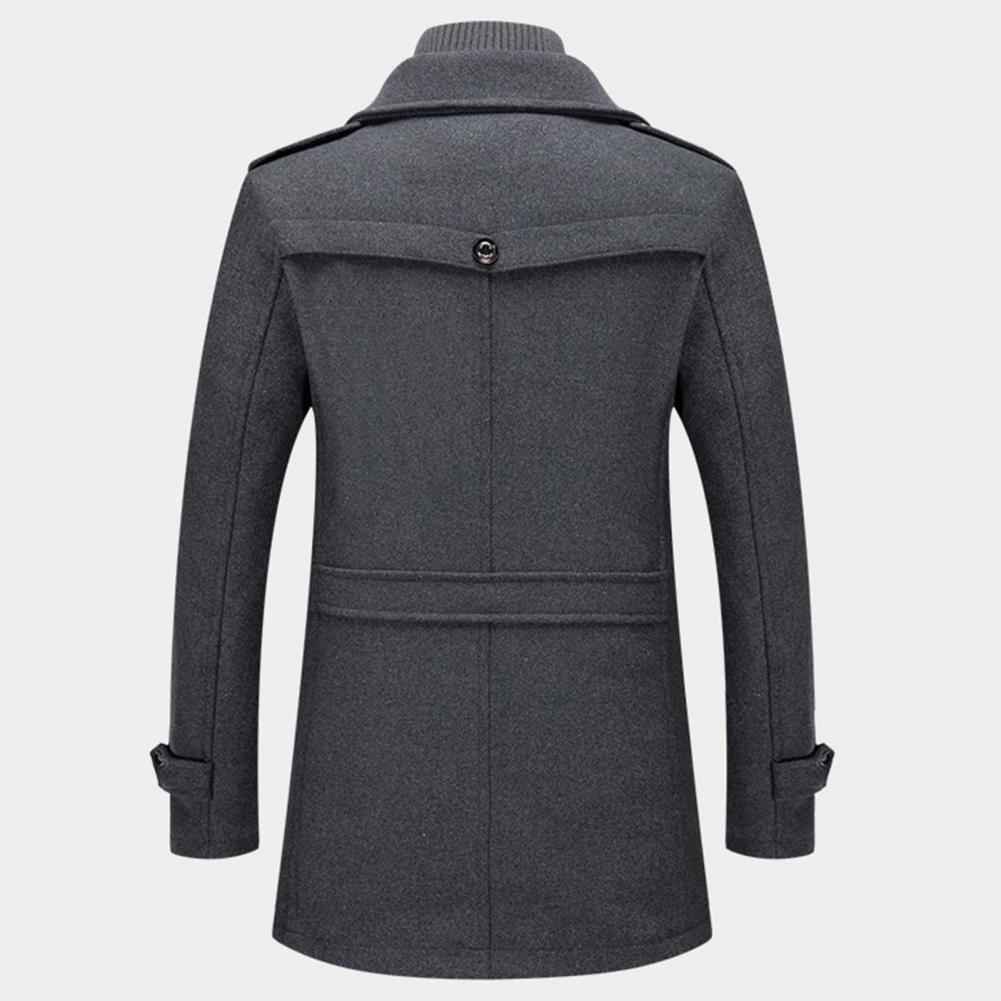 Manteau pour hommes | Manteau long à col montant avec fermeture avant