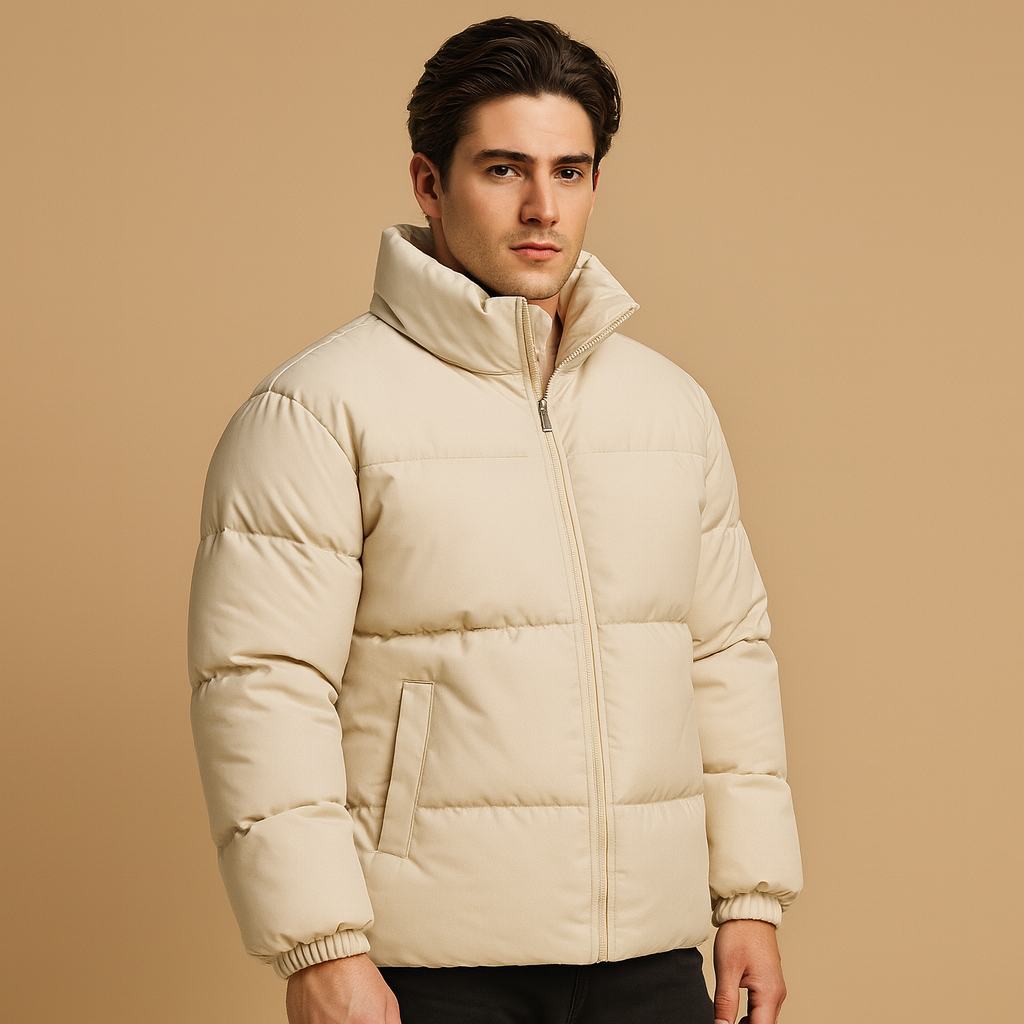 Veste pour hommes | Doudoune matelassée avec capuche et fermeture zippée