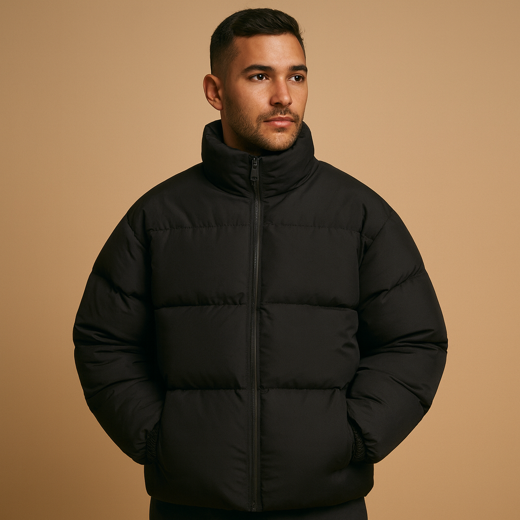 Veste pour hommes | Doudoune matelassée avec capuche et fermeture zippée