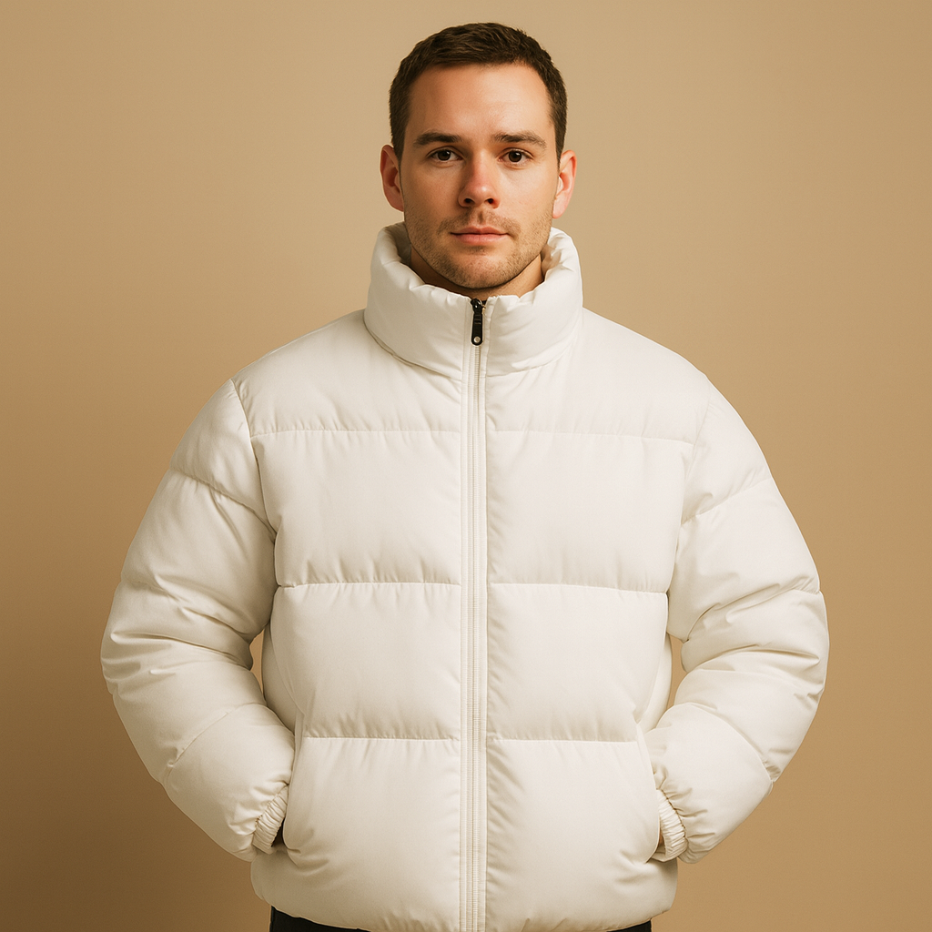 Veste pour hommes | Doudoune matelassée avec capuche et fermeture zippée