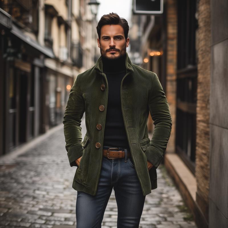 Manteau homme boutonné | Coupe structurée et polyvalente