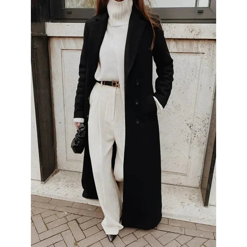 Manteau long croisé femme | Coupe élégante et décontractée