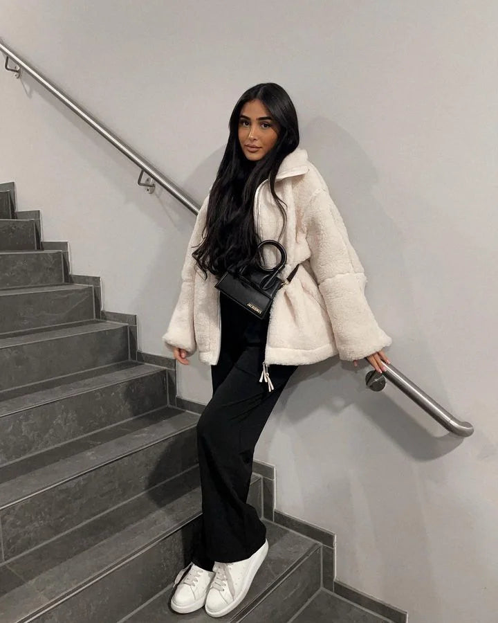 Veste teddy polaire pour femme | Coupe ample et usage quotidien
