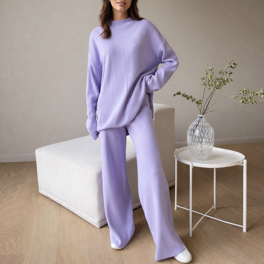 Ensemble deux pièces femme décontracté taille haute