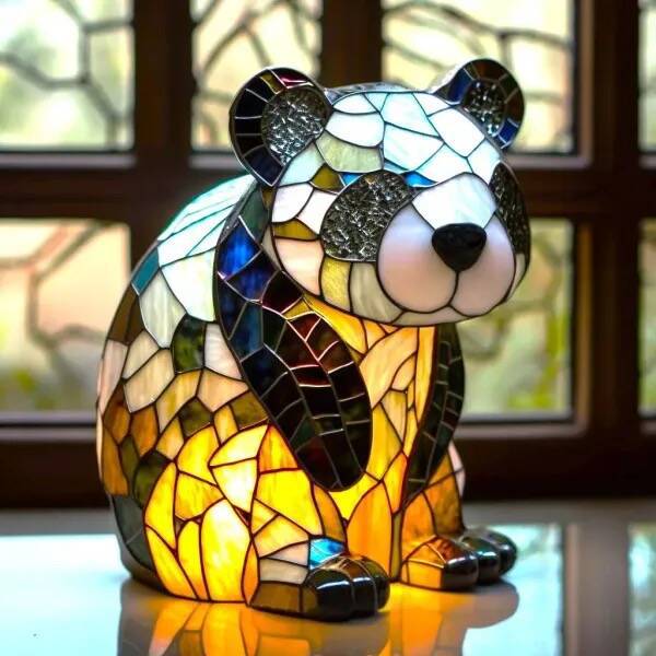 Pandaou | Lampe panda Magisk en verre coloré