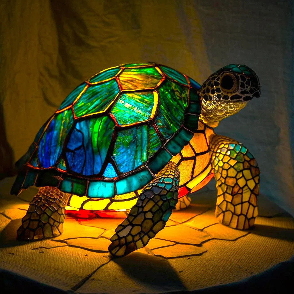 Sammy | Lampe tortue magique en verre coloré