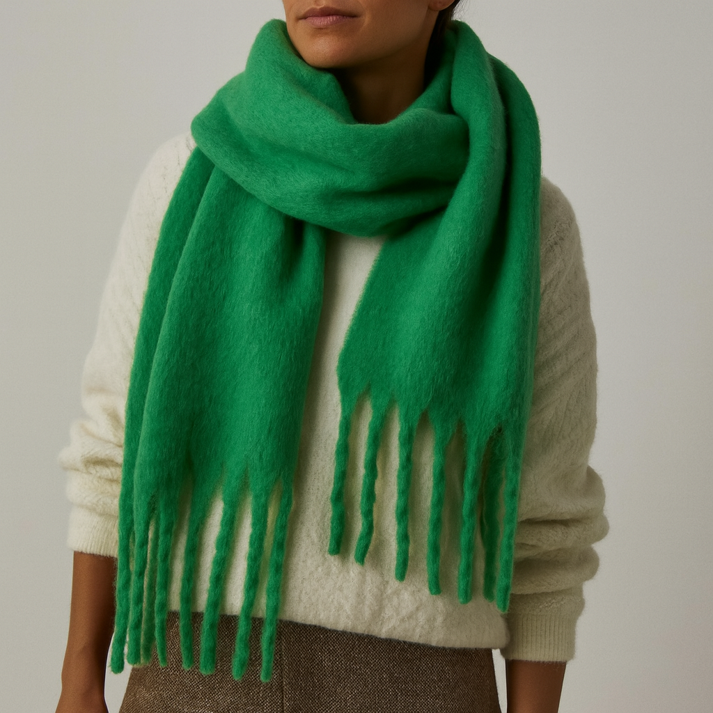 Écharpe femme oversize avec franges