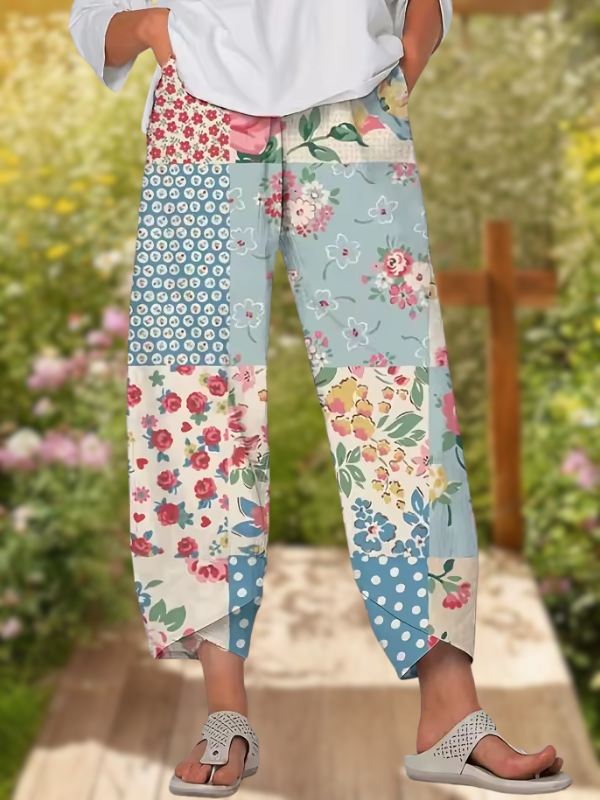 LUNA | PANTALONS RELAXEURS EN PATCHWORK FLORAL