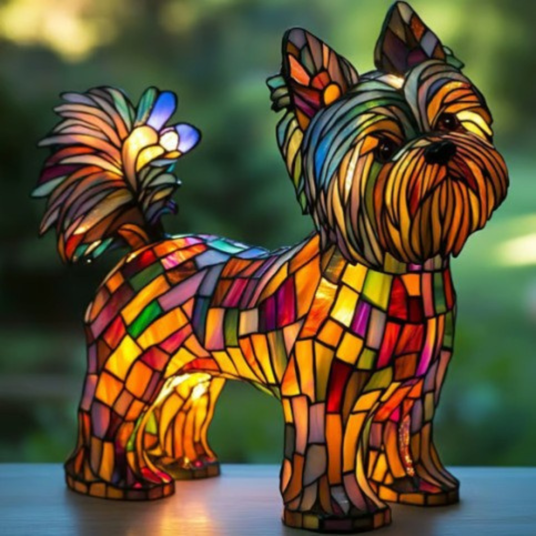 Lili | Lampe en verre magique de chien en couleur