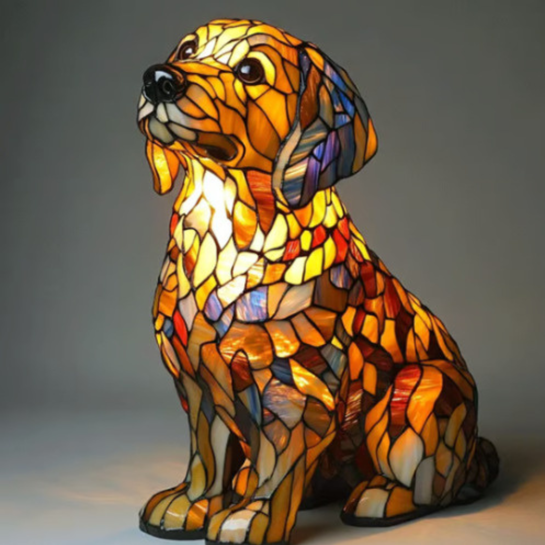 Nounours | Lampe magique pour chiens en verre coloré