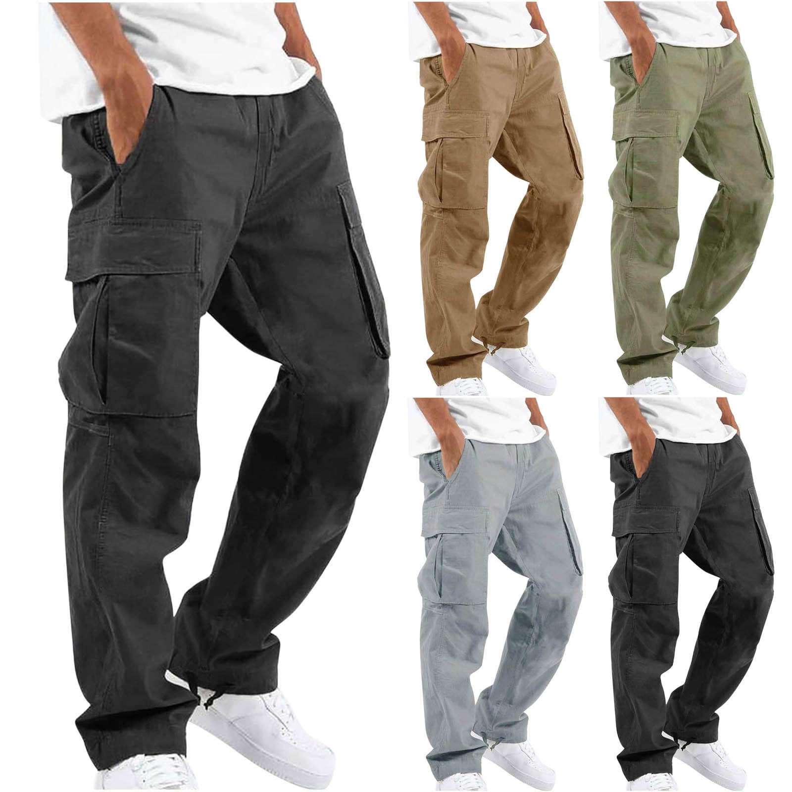 Pantalon cargo pour homme | Coupe ample à jambes larges