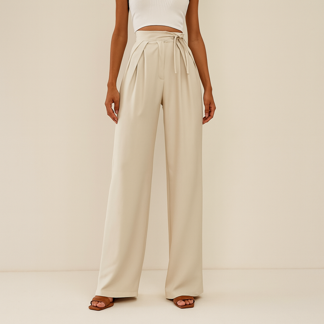 Pantalon large femme décontracté | Coupe droite jambes larges