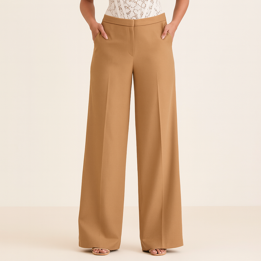 Pantalon large femme élégant | Coupe droite jambes larges