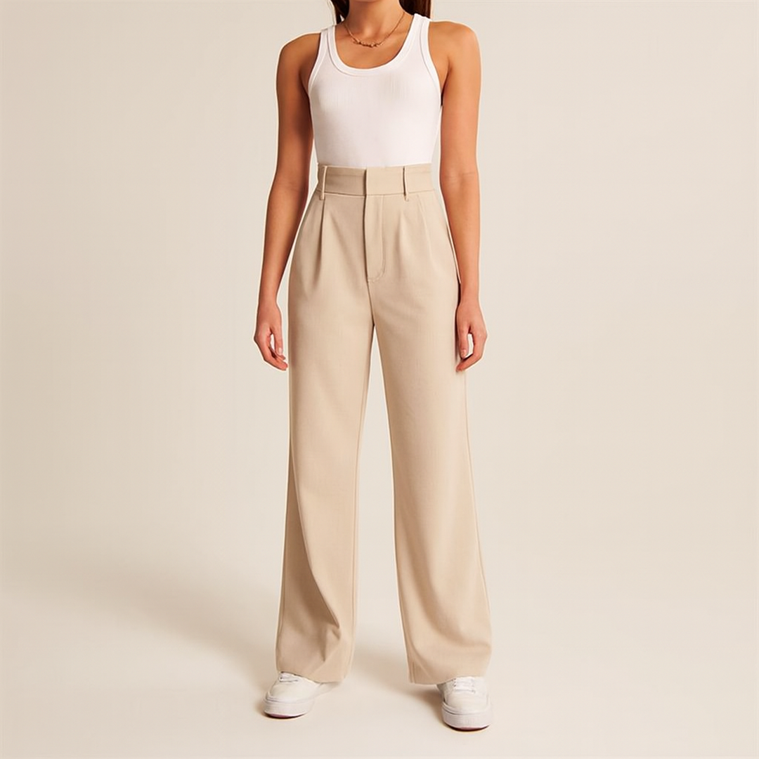 Pantalon taille haute pour femme | Coupe ample moderne