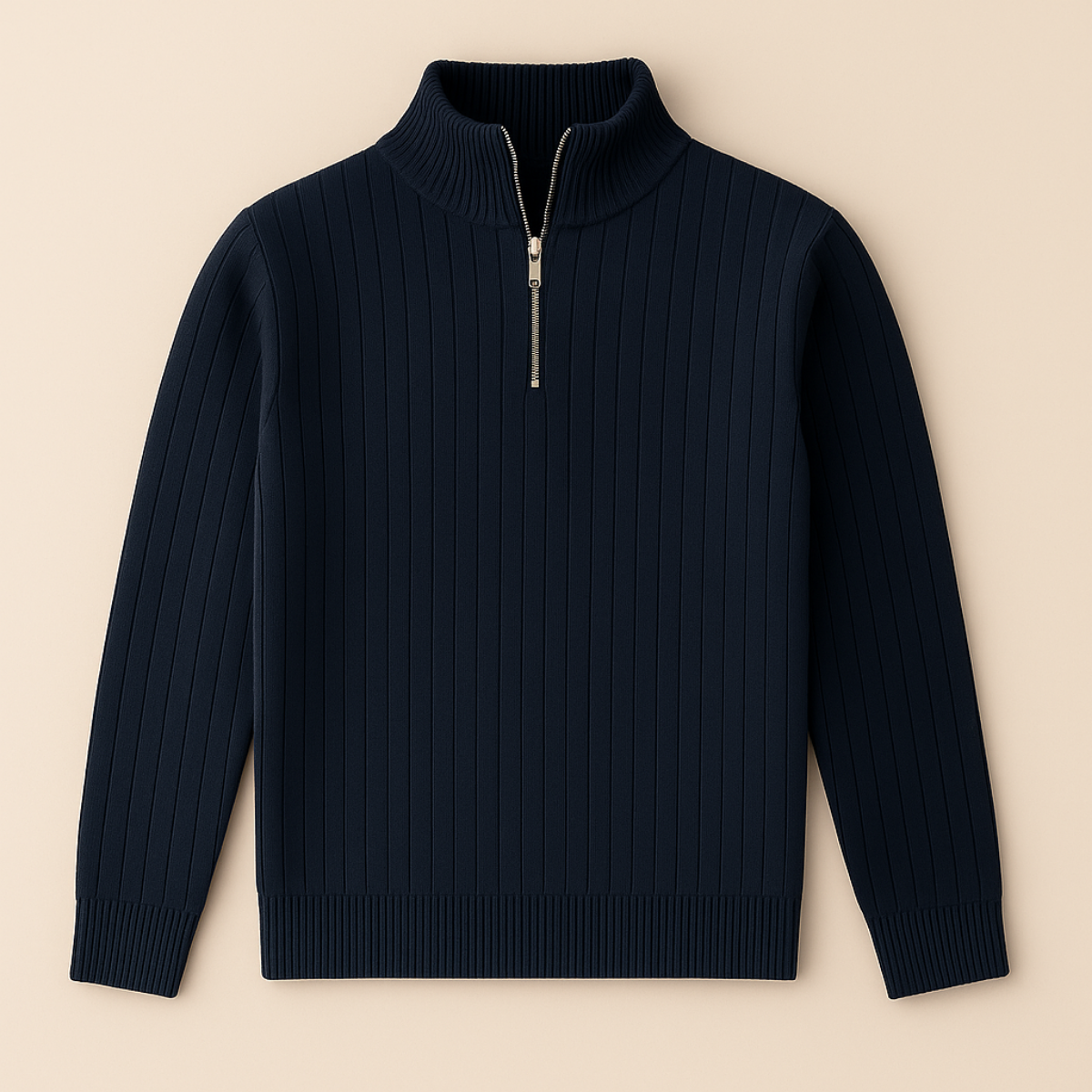 Pull homme cotele demi zip manches longues usage quotidien