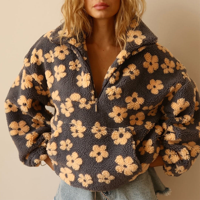 Pull douillet fleurs boho femme | Coupe oversize et cocooning