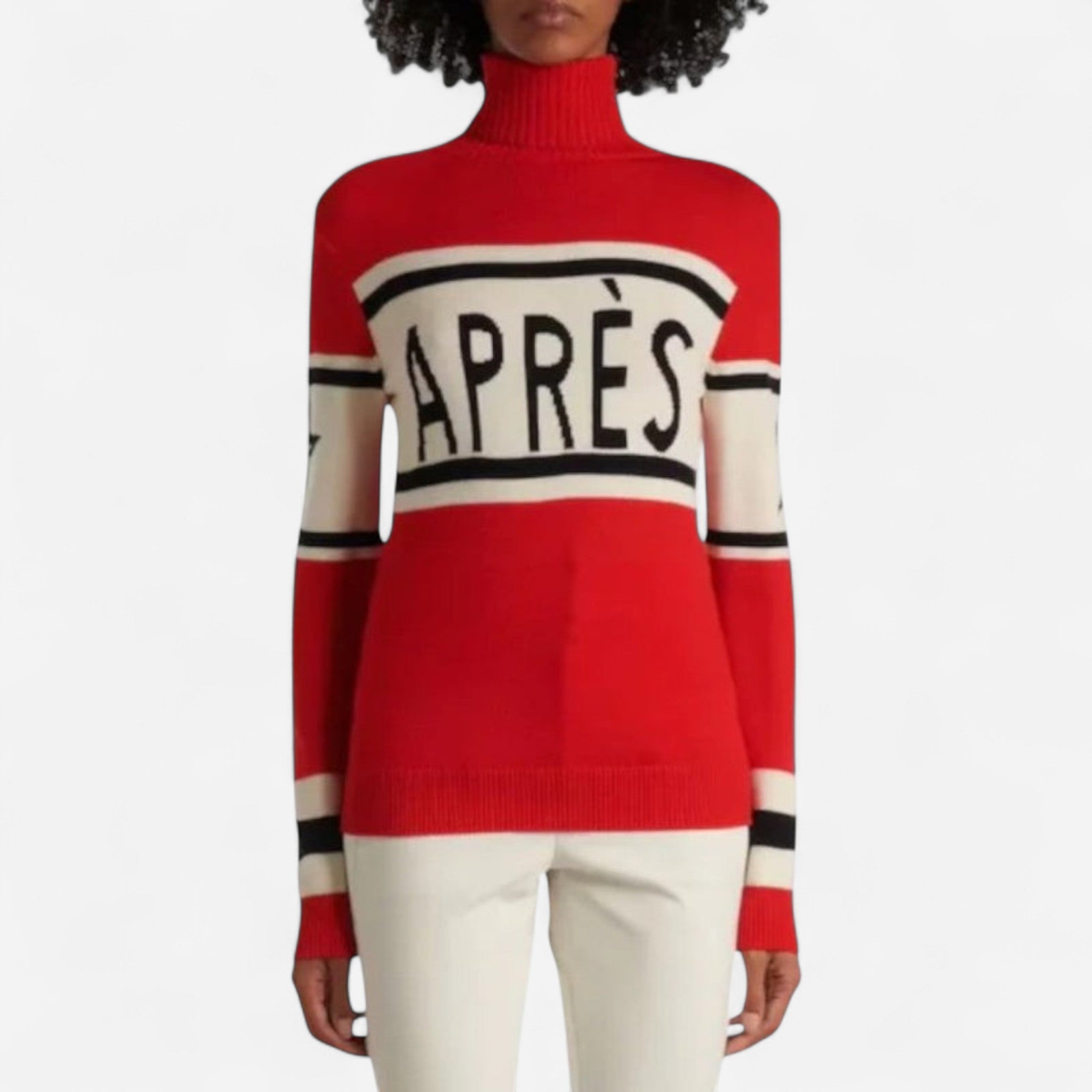 Pull femme col roulé en laine mérinos | Style après-ski élégant