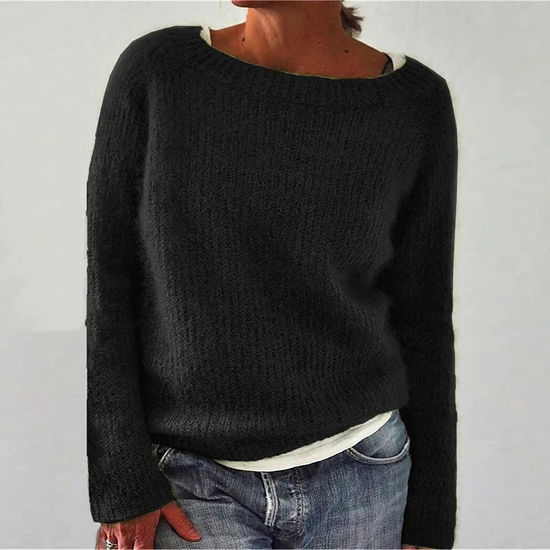 Pull femme col rond texturé | Manches longues pour l’hiver