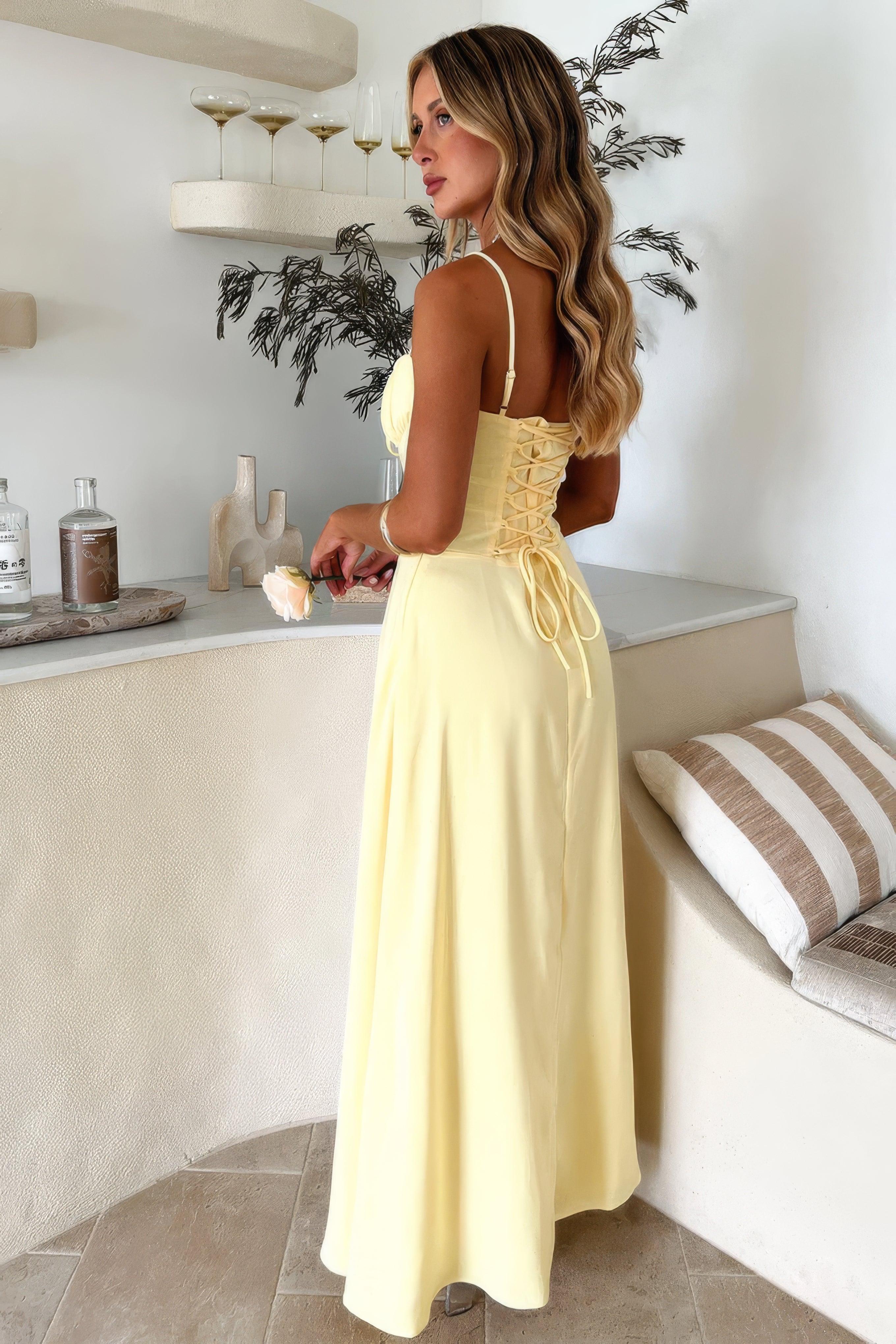 Robe femme maxi sans manches à coupe fluide