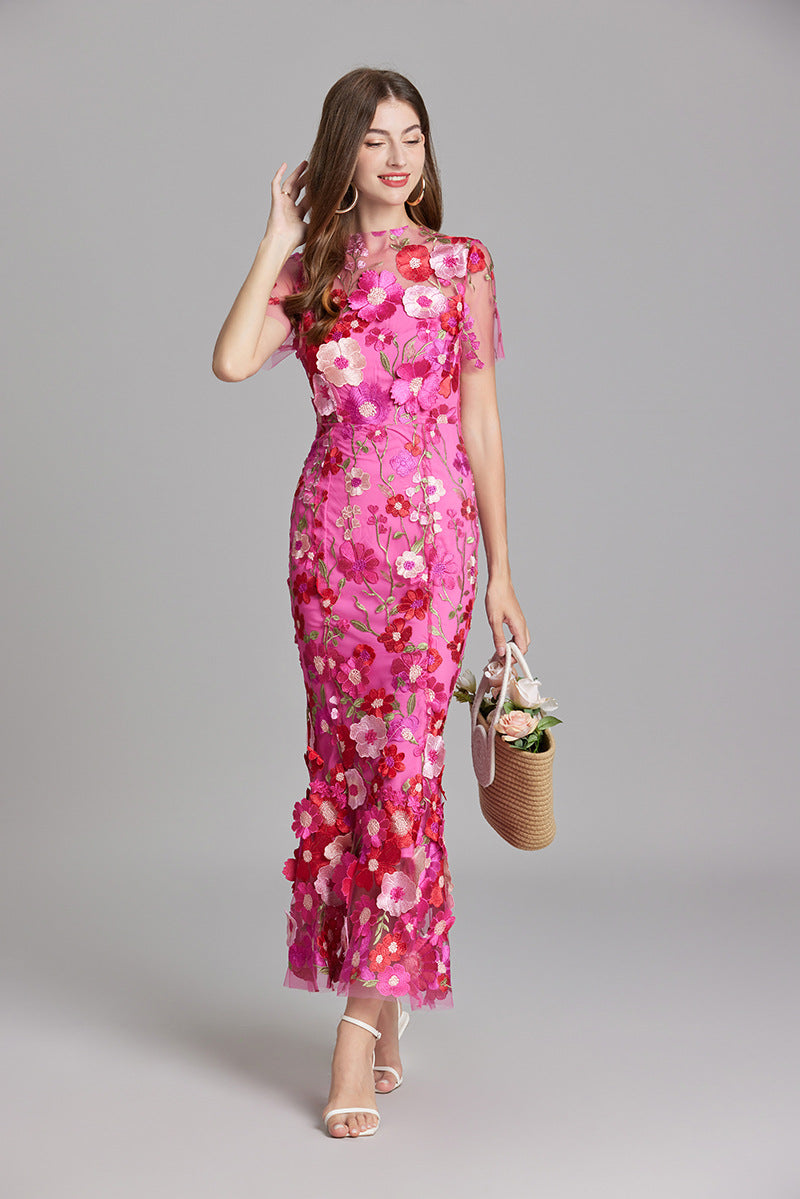 Robe femme maxi sans manches | Imprimé floral longueur cheville
