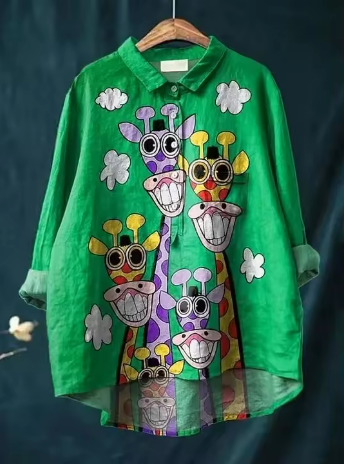 Elle | Elegante Blouse met Dier geïnspireerd Patroon