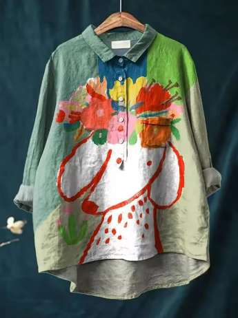 Elle | Slimme Shirt met Kleurenblokken