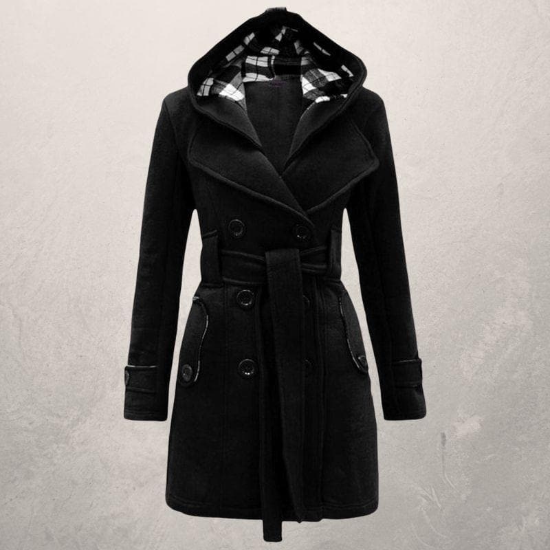 Trench-coat ajusté pour femme | Manteau ceinturé polyvalent hiver